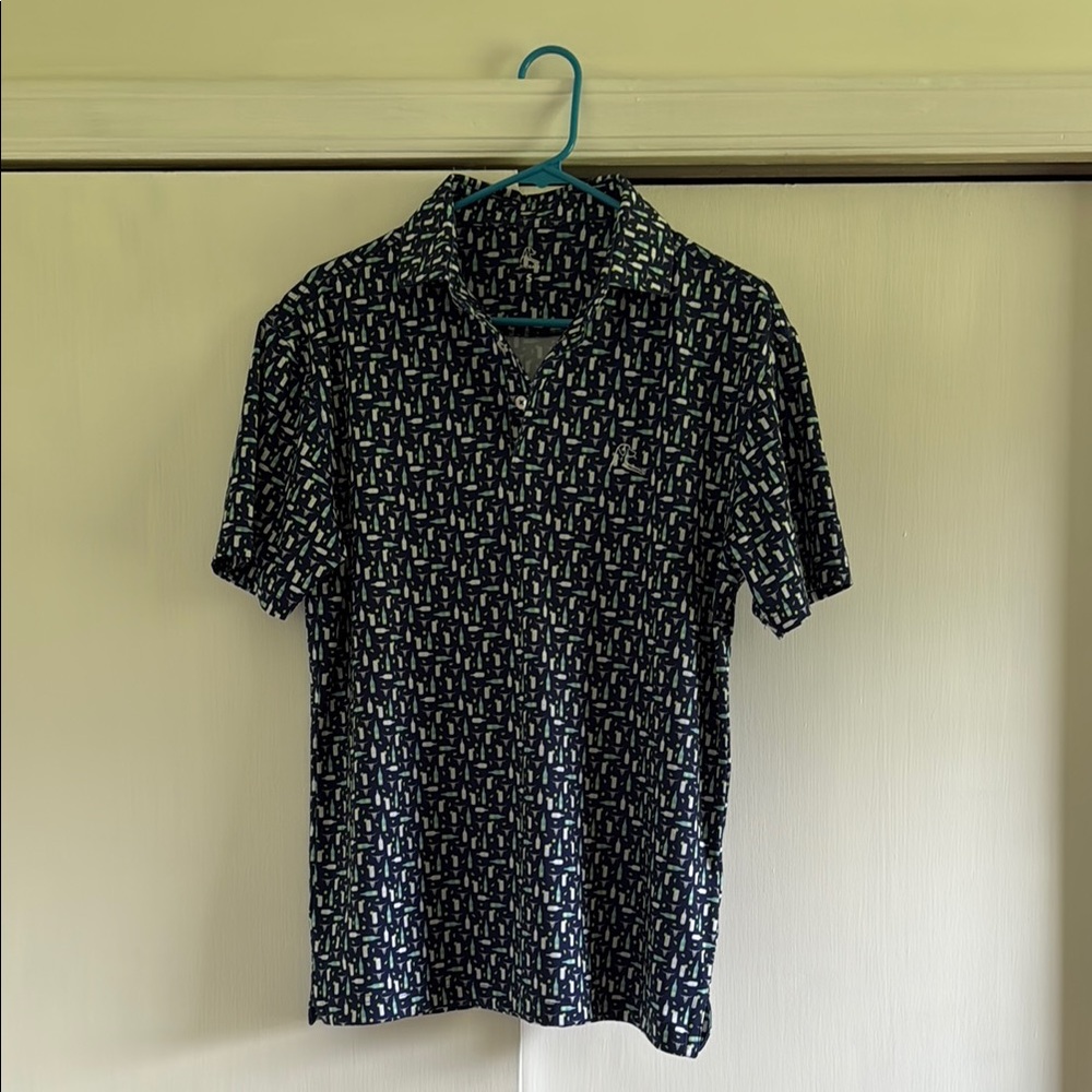 Rhoback Men's Ranch Water Patterned Polo